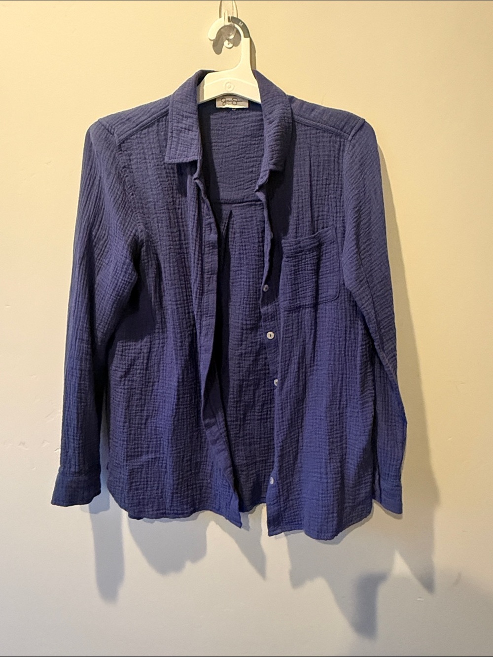 Jessica Simpson Cornflower Blue cotton Button-Up Shirt